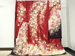 平和屋着物●豪華振袖　刺繍　束ね熨斗雪輪草花文　ラメ糸　暈し染め　金彩　仮絵羽　逸品　未使用　CABC6918yc