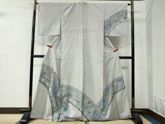 夏物訪問着 絽 水色ぼかし 流水文様 正絹 夏着物 涼感 上品✨ - メルカリ
