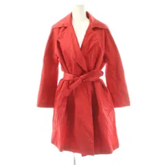 トゥモローランドコレクション TOMORROWLAND collection コットンナイロンコート ロング リネン混 38 レッド /DO ■OS