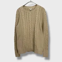 ☆L.L.Bean☆ケーブル編みコットンニットセーター☆ベージュ系☆☆アランニット☆レディースM☆B26M