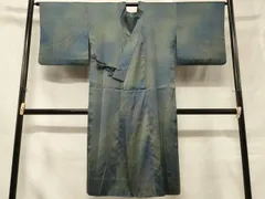 平和屋着物＃道中着　単衣　霞文　暈し染め　ロング丈　正絹　逸品　CABC5044in