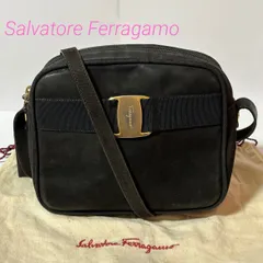 Salvatore Ferragamo フェラガモ D213096 ヴァラ スエード レザー ショルダーバッグ ブラック ゴールド金具 B0154020J