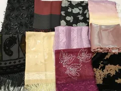 平和屋着物▼和装小物　ショール・ストール10点　ベルベット　オーガンジーレース　ビーズ　スパンコール　パーティ用　逸品　DABA7796zzz