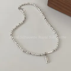 ネックレス ペンダント シルバーカラー スクエア 英字 可愛い ウェディング お呼ばれ 食事会 ディナー 演奏会 コスプレ フェミニン 結婚式 花嫁 二次会 パーティー 韓国系 ユニセックス