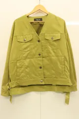 【中古】 COMME CA ISM レディースジャケット 11 ノーカラー フェイクスウェード ブルゾン COMME CA ISM 11 緑 グリーン 無地