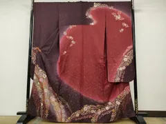 平和屋着物●越後十日町の一流染匠　桐屋・翠山工房　徳永憲峯　振袖　辻が花　絞り　暈し染め　金通し地　正絹　逸品　CABD0309ut