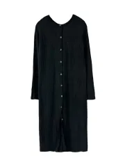 F JPN ラウンド ロング カーディガン ブラック