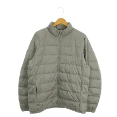 ユニクロ UNIQLO ULTRA LIGHT DOWN ダウンジャケット 上着 L グレー 無地 スタンドカラー ポケッタブル /AO6 ■GY61