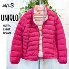 S■美品A■UNIQLO ユニクロ■ウルトラ ライト ダウンジャケット■収納袋付き■超軽量・ピンク