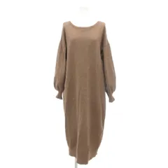 ラウジー lawgy 美品 ロングニットワンピース ラウンドネック 長袖 パフスリーブ /YJ ■GY59