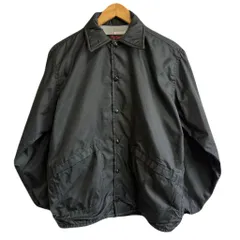 80's vintage ビンテージ USA製 Pla-Jac ナイロンコーチジャケット バックプリント フットボール スナップボタン 黒 ブラック Sサイズ No.M436