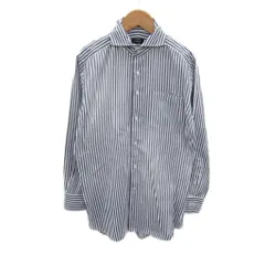 オンリー ONLY Yシャツ ワイシャツ 白 ホワイト 紺 ネイビー ボタンダウン ストライプ柄 長袖 /YS2 ■GY58