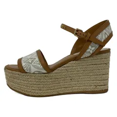 LOUIS VUITTON(ルイヴィトン) サンダル 35 1/2 レディース - 白×ブラウン×マルチ ウェッジソール レザー
