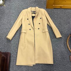 【完売品】ZARA ベージュ ダブルブレストコート 🤍✨【ZARA】ベージュ ダブルブレスト ロングコート ✨🤍 - メルカリ