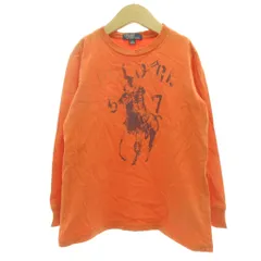 ポロ バイ ラルフローレン Polo by Ralph Lauren 長袖Tシャツ 6 オレンジ 長袖 クルーネック プリント /SX ■GY58