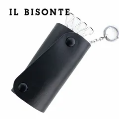 イルビゾンテ キーケース IL BISONTE キーリング キーホルダー ネロ ブラック FIFTY ON フィフティーオン 50周年 限定 レザー 本革