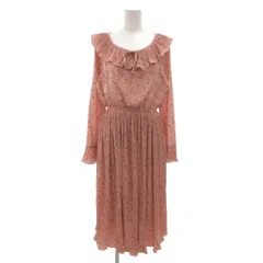 ロディスポット LODISPOTTO ワンピース ピンク ハート柄 フリル襟 長袖 プリーツ マキシ ロング丈 /NU ■GY59