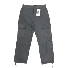 (新品) Lee グレー ウォッシュド コットン カーゴパンツ (32)