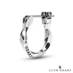 ライオンハート クロッシングピアス ツイスト クラシックロゴ シルバー925 フープ ピアス フープピアス 片耳用 1点売り メンズ ブランド