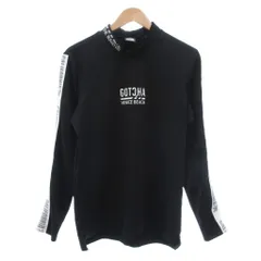 ガッチャ GOTCHA ロンT M 黒 ブラック 長袖 ハイネック ロゴプリント サイドライン /NL ■GY60