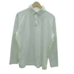 アディダス adidas ポロシャツ ポロカラー 長袖 ロゴ刺繍 L オフホワイト /HO37 ■GY58