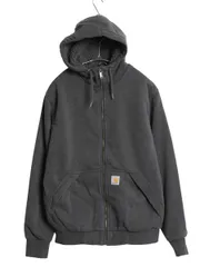 【お得なクーポン配布中!】 US企画 カーハート 裏 ボア フルジップ スウェット パーカー メンズ S パイル フリース ジャケット トレーナー Rain Defender 撥水加工 灰