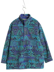 【お得なクーポン配布中!】 90s USA製 パタゴニア シンチラ スナップT キッズ L レディース S 程/ 99年製 オールド 総柄 フリース プルオーバー スナップ ジャケット