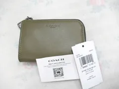 新品未使用　COACH 　コーチ　取り外し可能キーリング付き　ジップ キーケース 　 CDP90 QBGRN　レザー　コインケース　　小銭入れ　カードケース