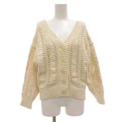 スナイデル SNIDEL バックレースアップオーバーカーディガン ニット 長袖 コットン リボン F 白 ホワイト /GV ■GY60