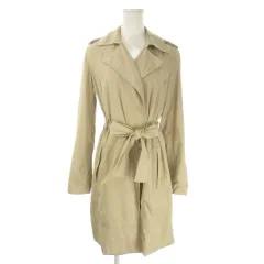 ザラ ベーシック ZARA BASIC トレンチコート M ベージュ 長袖 裏地レオパード ヒョウ柄 エポレット /AO22 ■GY58