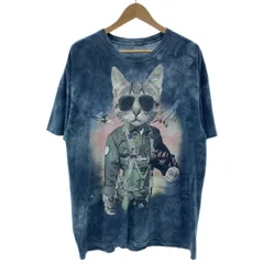 THE MOUNTAIN　Tシャツ　半袖　トップス　クルーネック　タイダイ　アニマル　ネコ　オーバーサイズ　古着　/5053