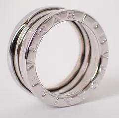 新品仕上げ済 BVLGARI(ブルガリ) B.zero1 リング 2バンド #50(9号) K18WG 8.4g ビーゼロワン ホワイトゴールド 指輪 メンズ