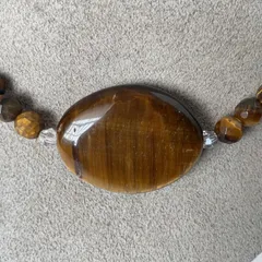 天然石★タイガーアイ★パールネックレス★ハンドメイド★ファッション★デザイン★ネックレス