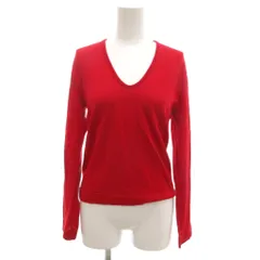ユナイテッド・カラーズ・オブ・ベネトン UNITED COLORS OF BENETTON ニット セーター プルオーバー ウール  赤 レッド Vネック 長袖 無地 /KR ■GY58