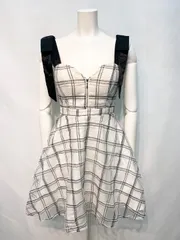 2216 DAZZY デイジー　キャバクラ　ドレス　レース　ラメ　キラキラ　フレア　ストラップリボン　ミニ　タイト　キャバドレス　S