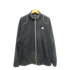 アディダス adidas Clima365 ジャージ ジャケット XO 黒 ブラック 長袖 スタンドカラー パイピング /AH24 ■GY61