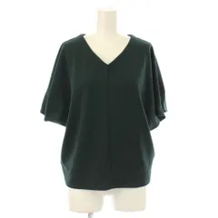 インディヴィ INDIVI ブラウス 38 緑 グリーン Vネック 半袖 無地 /LP ■GY61