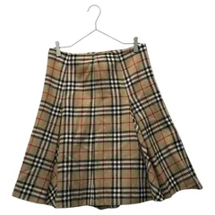 BURBERRY LONDON(バーバリーロンドン) Nova Check Wool Flare Skirt ノバチェック ウール フレア スカート FX187-065-50 44 ベージュ ひざ丈