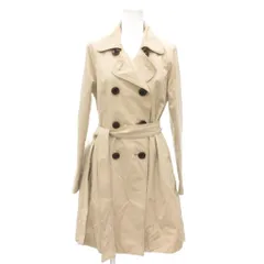 クイーンズコート QUEENS COURT トレンチコート ダブルブレスト ベルト付き Aライン 2 ベージュ /YJ ■GY60