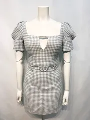 2218 ROBE de  FLEURS ローブドフルールキャバクラ　ドレス　セットアップ　ギンガムチェック　ワッフル　タイト　ミニ　キャバドレス　S