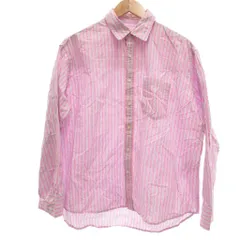 アングリッド UNGRID シャツ ブラウス F 桃色 ピンク 白 ホワイト 水色 ブルー ストライプ柄 長袖 レギュラーカラー /ML ■GY60