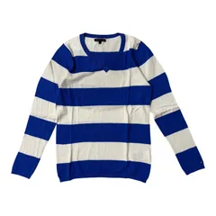  TOMMY HILFIGER トミーヒルフィガー ボーダーニット Vネック コットン シルク混 レディース Sサイズ【Z1763】