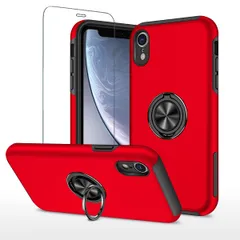 【在庫セール】Case Cover スマホカバー 耐衝撃 アイフォン10R 携帯ケース スタンド機能 i リング付き フィルム PhoneXR ガラス Phone10R ?化 iPXR アイフォンXR + スマホケース XRケース iPhone10R iPho