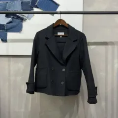 (85) ポール＆ジョー レディース カジュアル ブラック ダブルボタン ショート コート