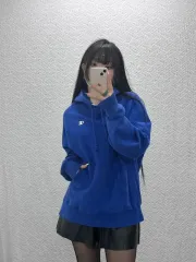 チャンピオン リバースウィーブ オールドスクール レトロ コバルトブルー フーディー L C08968