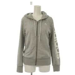 アディダス adidas パーカー L グレー フード付き ジップアップ 長袖 /LP ■GY58