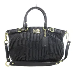 コーチ COACH 18620 マディソン ギャザード レザー ソフィア サッチェル ハンドバッグ ワンショルダー 2WAY 肩掛け ロゴ 黒 ブラック /GV