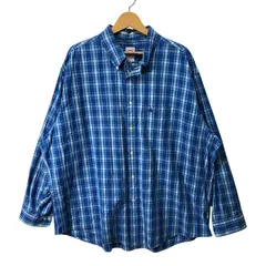 Brooks Brothers 346 ブルックスブラザーズ チェック柄 長袖 シャツ ボタンダウン ワンポイント刺繡 オーバーサイズ ビッグシルエット CHINA製 XXLサイズ ブルー
