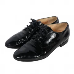 ファビオルスコーニ FABIO RUSCONI エナメル レザー レースアップ シューズ 37 黒 ブラック