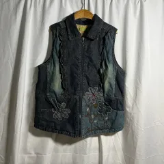 Vintage 刺繍 デニム ベスト